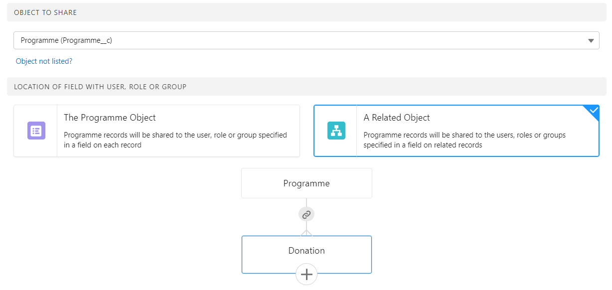 Screenshot of creating a cross-object rule