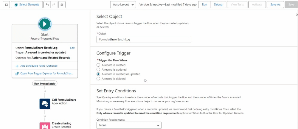 Animated screen capture of calling FormulaShare from a flow