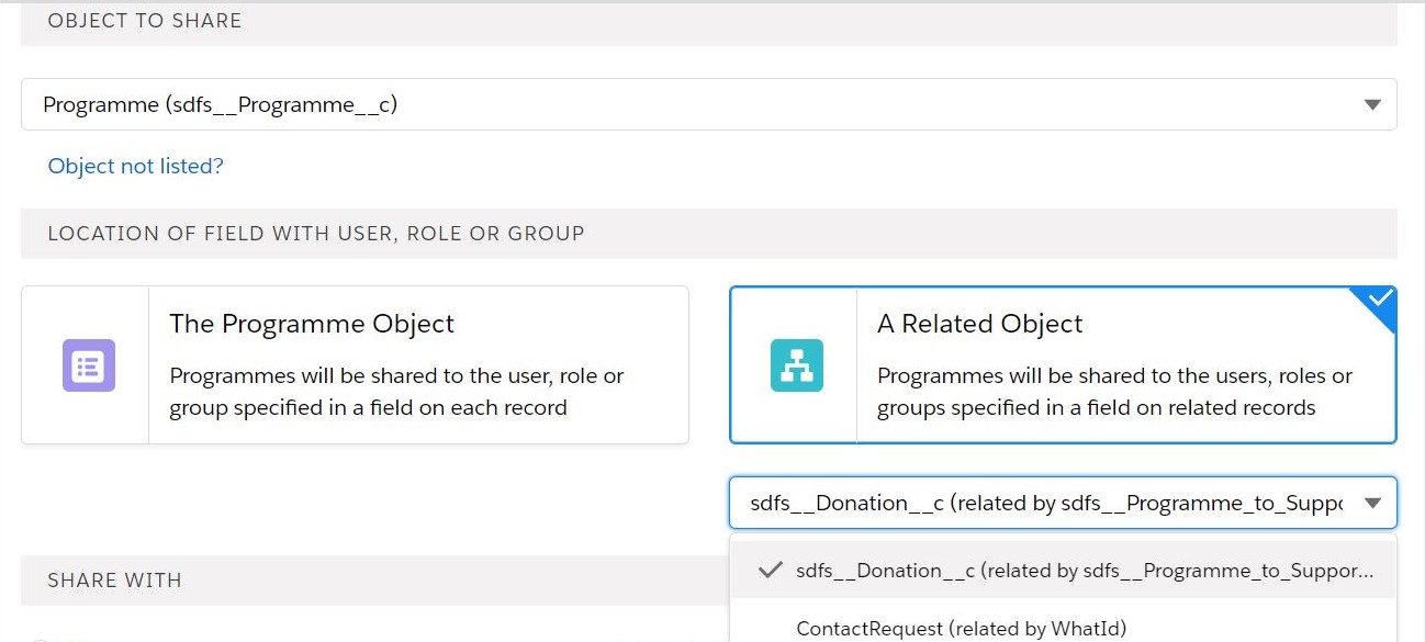 Related Object Sharing