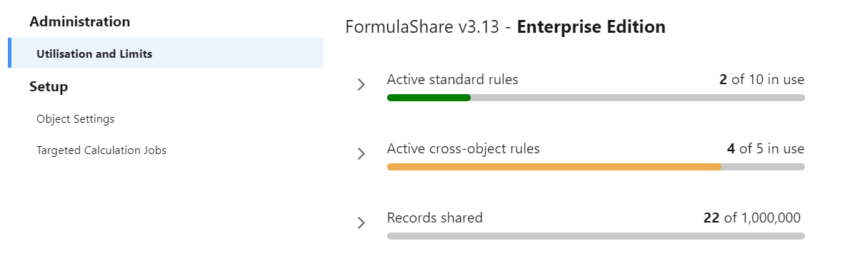 Screenshot of monitoring and utilisation