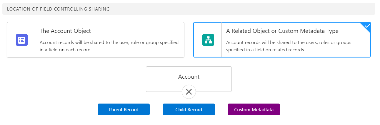 Screenshot showing button to select Custom Metadata option